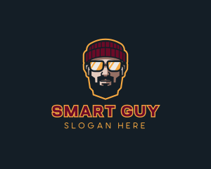 Hipster Guy Glasses logo design