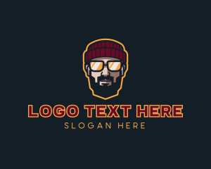 Streamer - Hipster Guy Glasses logo design