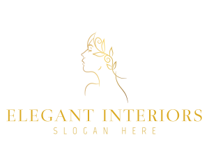 Elegant Gold Woman logo design