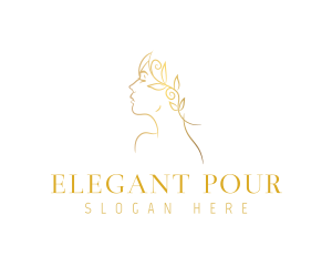 Elegant Gold Woman logo design