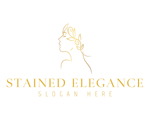 Elegant Gold Woman logo design