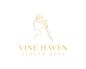 Elegant Gold Woman logo design