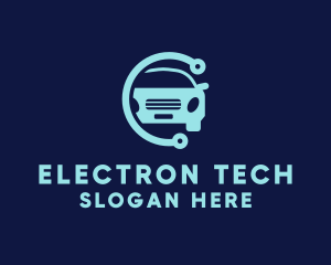 Electronic Blue Car logo design