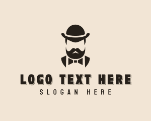 Mustache - Hipster Gentleman Beard logo design