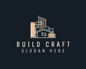 Building House Blueprint logo design