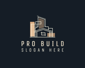 Building House Blueprint logo design