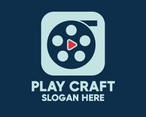 Video Cinema Reel Play App logo design