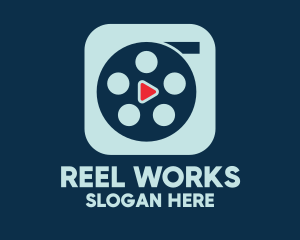 Video Cinema Reel Play App logo design