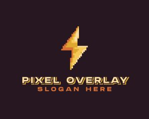 Lightning Bolt Pixelated logo design