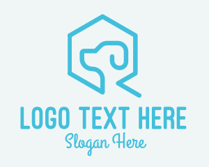 Dog Shelter - Blue Dog Veterinary Outline logo design