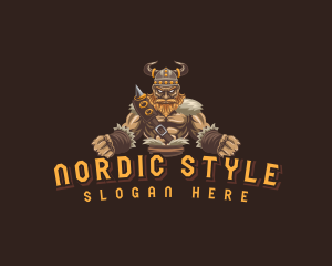 Nordic Viking Warrior logo design