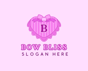 Feminine Ribbon Heart logo design