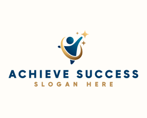 Human Goal Achiever logo design