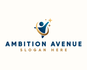 Ambition - Human Goal Achiever logo design
