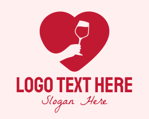 Wine Store - Heart Wine Tasting logo design