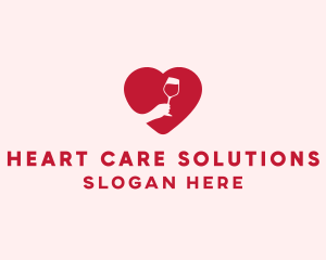 Heart Wine Tasting logo design