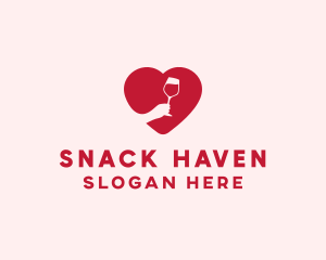 Heart Wine Tasting logo design