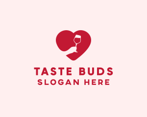 Heart Wine Tasting logo design