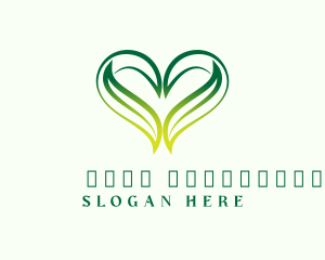 Nature Heart Leaf  Logo