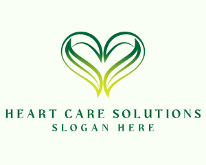 Nature Heart Leaf  logo design