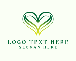 Herbal - Nature Heart Leaf logo design