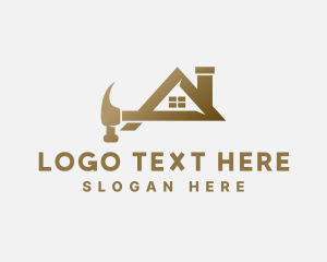Roof - Home Construction Hammer Tool logo design