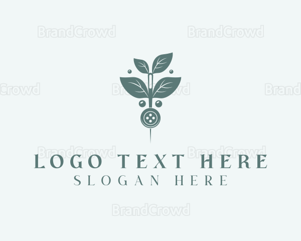 Leaf Thread Sewing Button Logo