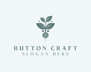 Leaf Thread Sewing Button logo design