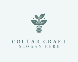 Leaf Thread Sewing Button logo design