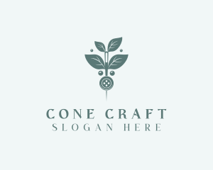 Leaf Thread Sewing Button logo design