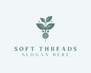 Leaf Thread Sewing Button logo design