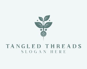 Leaf Thread Sewing Button logo design