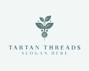 Leaf Thread Sewing Button logo design