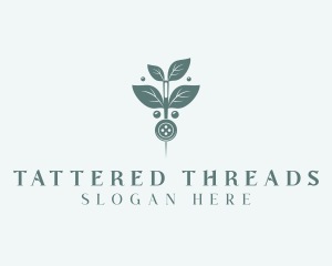 Leaf Thread Sewing Button logo design