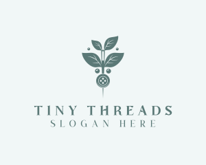 Leaf Thread Sewing Button logo design