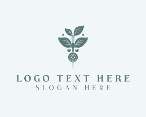 Leaf Thread Sewing Button Logo