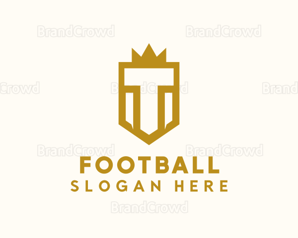 Crown Shield Letter T Logo