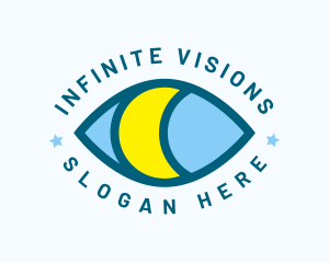 Visionary - Mystical Eye Moon Oracle logo design