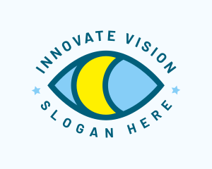 Visionary - Mystical Eye Moon Oracle logo design