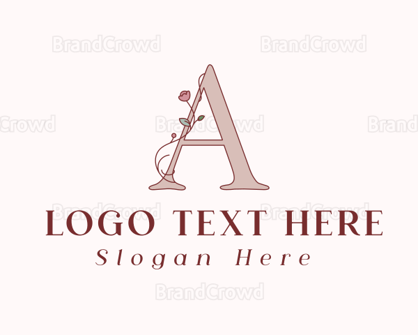 Rose Letter A Logo