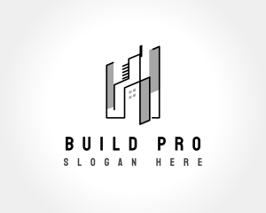 Building Construction Blueprint logo design
