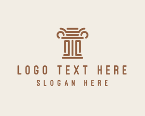 Brown - Column Pillar Finance logo design