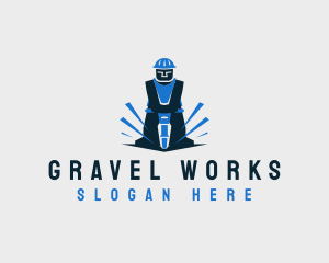 Gravel - Jackhammer Construction Digger logo design