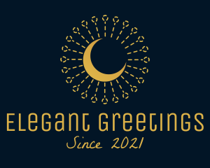 Gold Moon Ornament  logo design