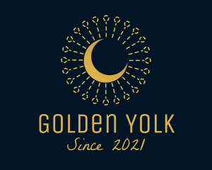 Gold Moon Ornament  logo design