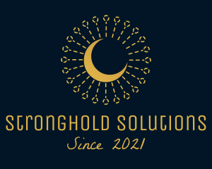 Gold Moon Ornament  logo design