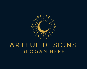 Gold Moon Ornament  logo design