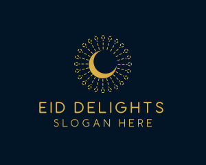 Eid - Gold Moon Ornament logo design