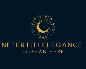 Gold Moon Ornament  logo design