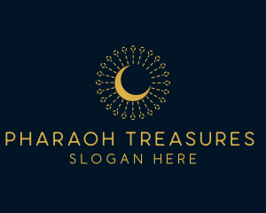 Gold Moon Ornament  logo design